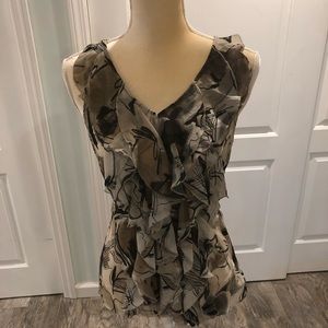 Patterned Sleeveless Blouse